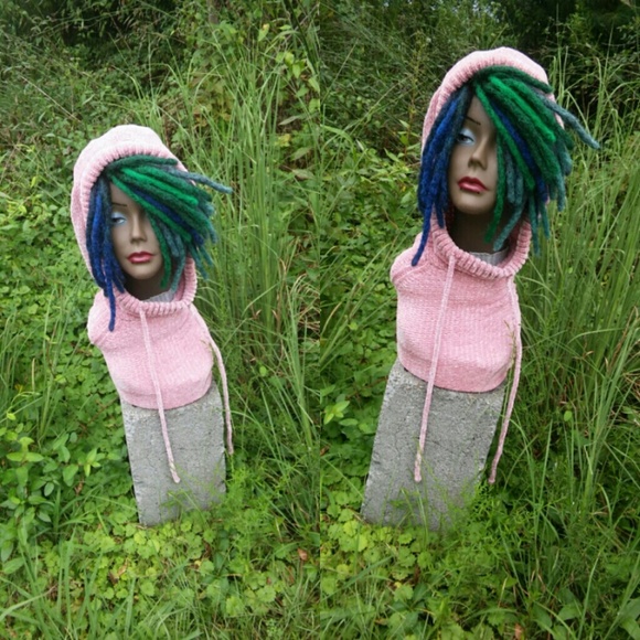 COPY - Short ombre green teal blue crochet dreadl… - Picture 6 of 6